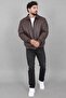 Faux Leather Coat with Pocket Detail and Fur Inside Kmd 897_50533 - 6