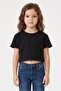 Kids Girl Plain Short Sleeve Top, Black