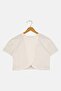 Kids Girl Plain Short Sleeve Top,Off White - 2