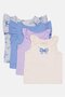 Kids Girl 4Pcs Allover Print Sleeveless Top, Multicolor - 4
