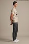 Men's the Future Text Printed Flexible Beige T-Shirt - 4