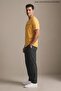 Men's Text Printed Flexible Yellow Loose T-Shirt - 4
