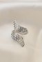 Adjustable Silver Color Metal Zircon Stone Wing Ring