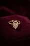 Adjustable Gold Color Metal Zircon Stone Drop Model Ring