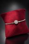 Bym559-1 Women's Silver Steel Round Zircon Stone Thin Bracelet 18 cm Non-Tarnish