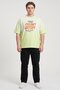 Zoox Men Crew Neck Short Sleeve Brand Logo T-Shirt, Lime Green - 2