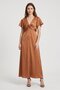 Women Plus Size Solid Maxi Dress, Brown