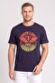 Men Crew Neck Graphic Print Short Sleeve T-Shirt, Navy Blue