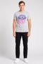Men Crew Neck Graphic Print Short Sleeve T-Shirt, Grey - 2