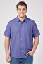 Men Regular Fit Plain Short Sleeve Casual Shirt, Blue
