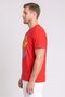 Men Crew Neck Graphic Print Short Sleeve T-Shirt, Red - 3