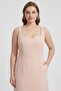 Women Plain Casual Midi Dress, Dusty Pink - 2