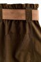 Linen-blend paper bag shorts - 6