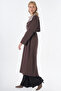 Contrast Detailed Trench Coat Brown - 3