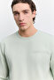 Men's Mint Green Crew Neck Injection Printed Interlock Sweatshirt A62Y1214 - 2