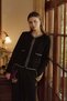 Elera Glitter Angora Cardigan Black