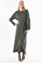 Belted Knitwear Dress Khaki