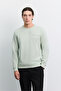 Men's Mint Green Crew Neck Injection Printed Interlock Sweatshirt A62Y1214