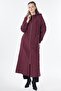 Hooded Detailed Quilted Giy Çık Burgundy