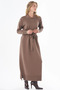 Belted Knitwear Dress Brown - 6