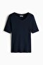 Scoop-neck pima cotton T-shirt