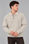 Oversize Buttoned Collar Knitted Sweater Dp 17501_10063
