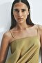 Draped-panel satin strappy top - 3