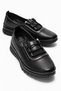 4 Point Orthobetic Women's Rubber Detailed Skin Faux Leather Mother's Four Seasons Casual Shoes Black Skin Embroidered