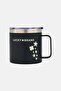 Double Wall Insulated Stainless Steel Brand Logo Coffee Mug With Lid 414 ml, Black