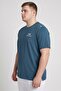 Men Sportswear Fit Short Sleeve Running T-Shirt, Teal Blue - 2