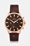 Men 1710497 Leather Watch, 44mm, Brown
