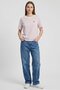 Women Round Neck Short Sleeve Stripe T-Shirt, Multicolor - 2