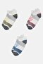 Women 3 Pairs Stripe Low Cut Socks, Multicolor - 3