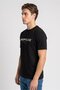 Men Crew Neck Short Sleeve Graphic Print T-Shirt, Black - 3