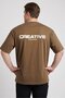 Men Regular Fit Graphic Print Short Sleeve T-Shirt, Dark Khaki - 4