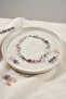 Brass Silver Color Pink and Purple Zircon Stone Flower Model Women's Bracelet