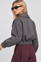 Belt Detailed Double-Breasted Trench Coat Lgx0021 Gray - 6