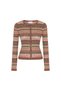 Openwork Knitted Brown-Green Color Gradient Cardigan - 6