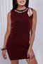 Sleeveless Chain Scarf Knitwear Dress - 2
