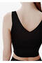 High Rip Waist Black Crop Knitwear Top - 5