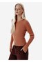 Fine Knit V-Neck Brown Rip Knitwear - 3