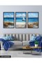 Boat in the Sea 3 Pieces Wooden Framed Painting Act - 3