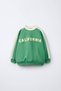 Children's California Printed Crew Neck Sweatshirt – Color Blocked Long Sleeve Unisex Model
