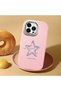حافظة من السيليكون باللون الوردي متوافقة مع هاتف iPhone 13 Pro Max، مزودة بحماية للكاميرا ممتصة للصدمات، نمط نجمة - 2