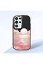 Samsung Galaxy S23 Ultra Compatible Shock-Absorbing Black Silicone Case with Camera Protection Sunrise at Sea