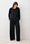 Long Sleeve Soft Textured Flexible Viscose Pajama Set - 2