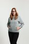 Women's 3 Thread Soft Puff Fabric Hooded Open Smoked Sweatshirt with Kangaroo Pocket - 2