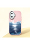 Poco F7 Compatible Shock-Absorbing Camera Protected Pink Silicone Case the Moon Rising from the Sea