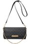 Women's Crossbody Bag, Black, Geometric Pattern, Chain Strap, Flap Closure, Shoulder Handbag(Black）