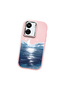 Poco C65 Compatible Shock-Absorbing Camera Protected Pink Silicone Case the Moon Rising from the Sea - 3